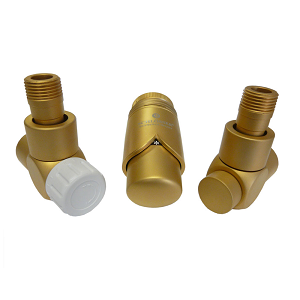 Комплект термостатический SCHLOSSER Exclusive 6017, угловой золото мат., для пластиковой трубы GZ 1/2 х 16х2, арт. 601700137