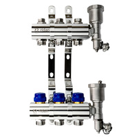 Комплект коллекторов Ридан FHF-3R set с кронштейнами и воздухоотводчиками, 3 контур, 088U0703R