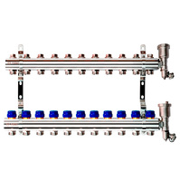 Комплект коллекторов Ридан FHF-11R set с кронштейнами и воздухоотводчиками, 11 контуров, 088U0711R
