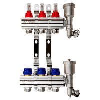Комплект коллекторов Ридан FHF-3RF set с расходомерами, кронштейнами и воздухоотводчиками, 3 контура, 088U0723R