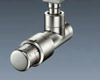 Вентиль (термостатический клапан) Oventrop серия E (эксклюзивная) угловой Ду15 1/2", артикул 1163082, цвет матовая сталь