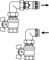 Угловой присоединительный набор Oventrop для гребенки Multidis SH для присоединения отопительных приборов, артикул 1404780