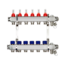 Комплект коллекторов Ридан SSM-6RF set с расходомерами и кронштейнами, 6 контуров, 088U0956R